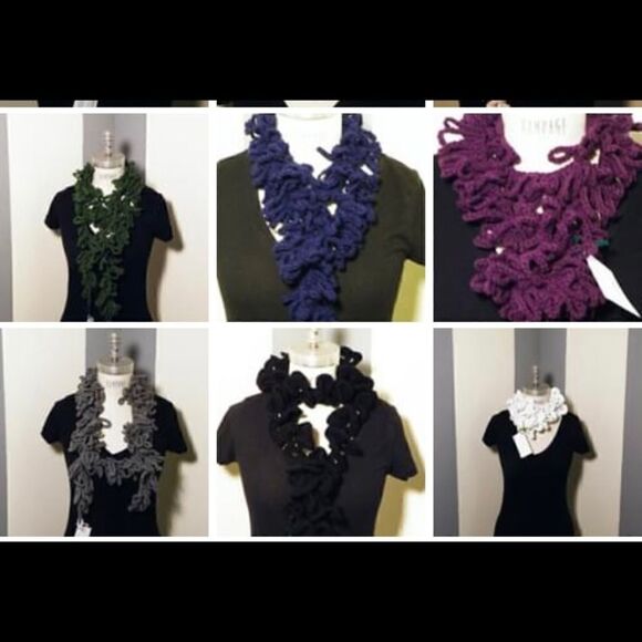Brand new hand crocheted beautiful purple Boa scarf - Picture 5 of 7